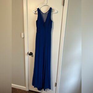 Floor Length Dress with Mesh Cut Outs